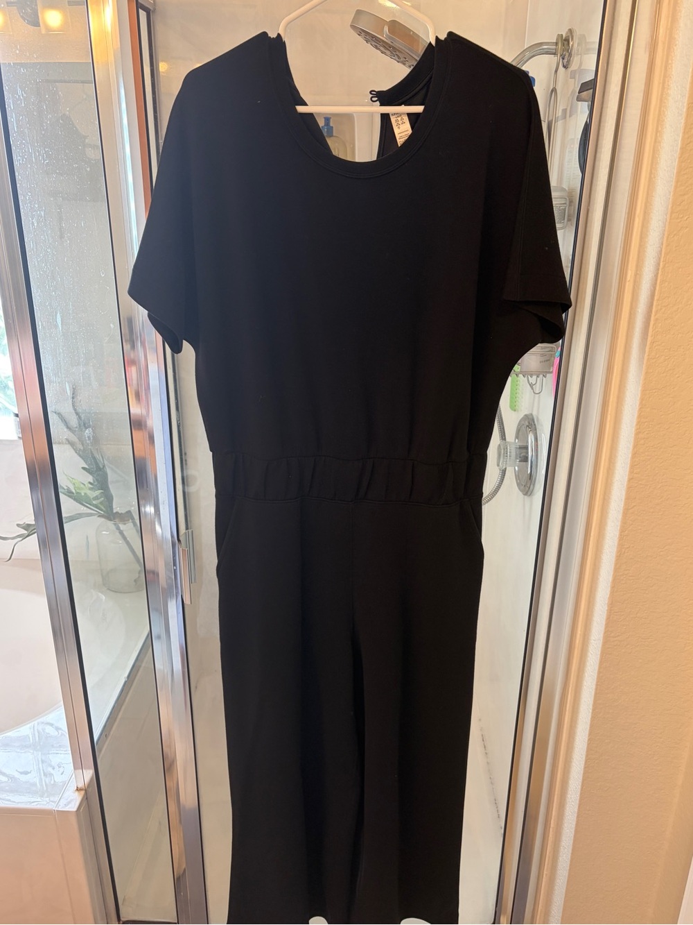 Spanx Black Short-Sleeve Jumpsuit
